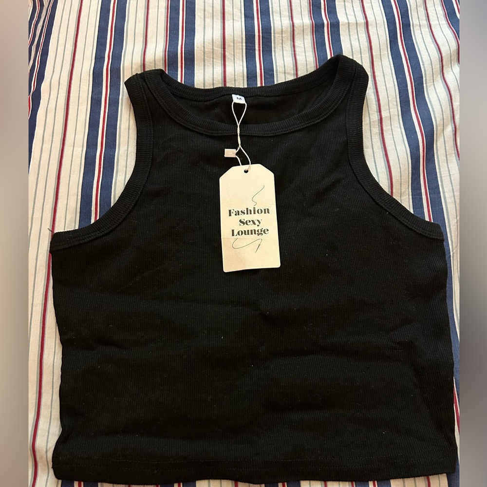 Black Cropped Tank Top - NWT